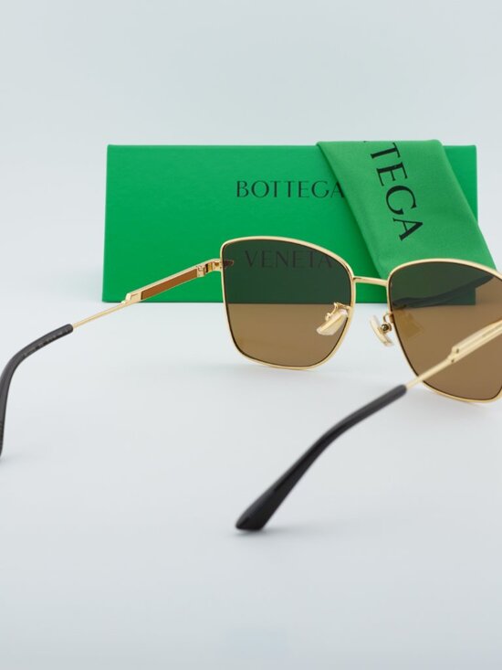 Bottega Veneta BV1237S 002 Square Sunglasses - Gold\\Brown main image 7